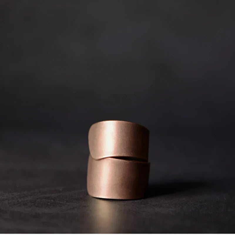 BESPOKE COPPER WIDE FLAIR SLEEK OR HAMMERED RING