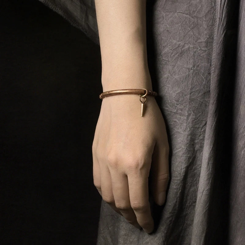 Whole Viking Hammered Pure Copper Bracelet Retro Processed Oxidized Street Rock Style Metal Vajar Unisex Men Women Gift Jewelry