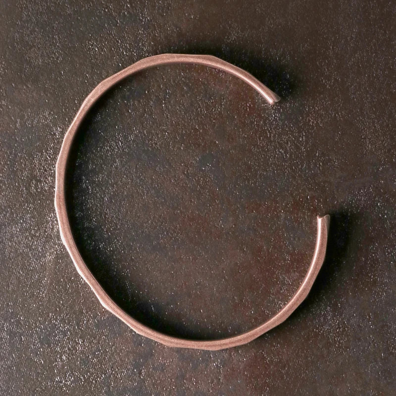 Pure Copper Handcrafted Metal Bracelet Rustic Oxidized Punk Unisex Cuff Bangle Carved Handmade Simple Jewelry Men Women Gift