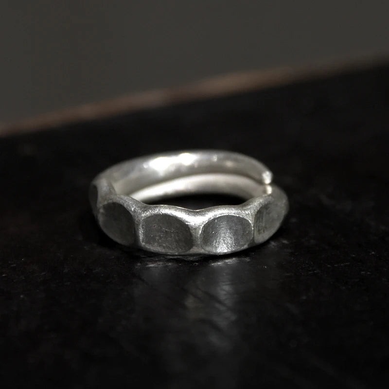 BESPOKE CONCAVE SILVER HOPE RING