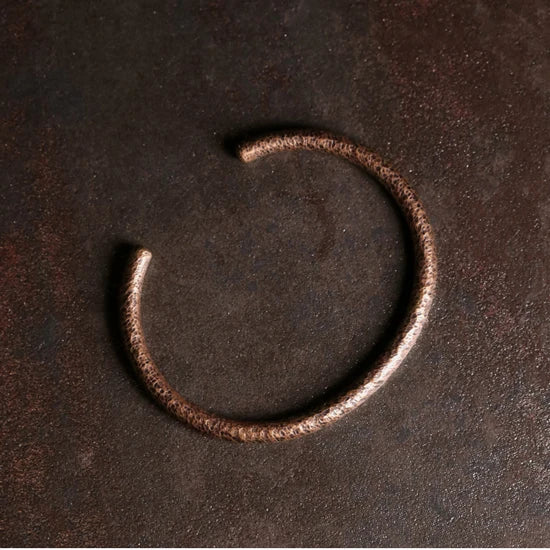BESPOKE HAMMERED BANGLE AND WIDE HAMMERED RING SET