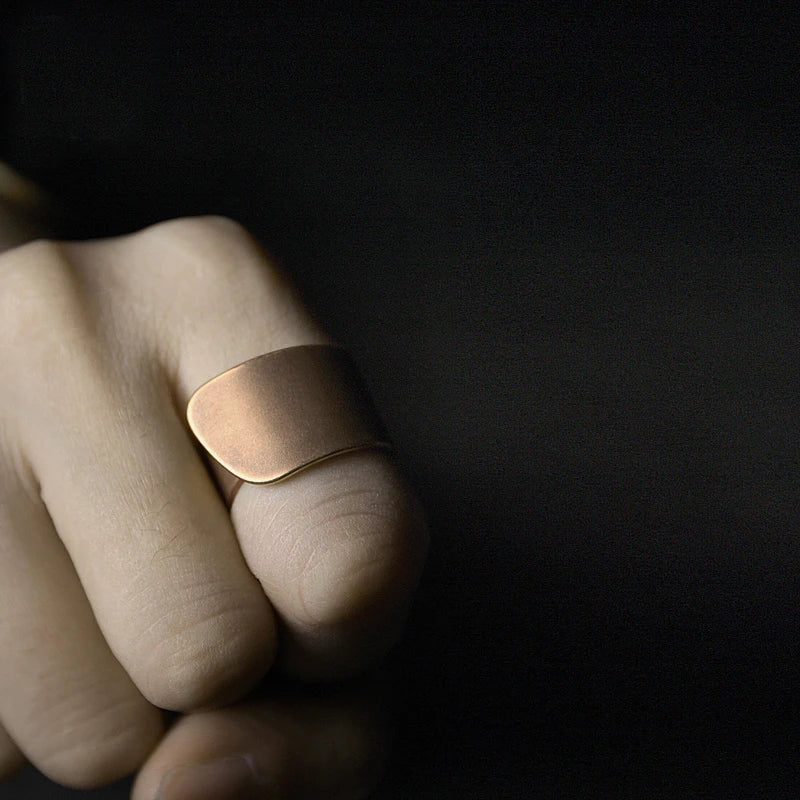 BESPOKE COPPER WIDE FLAIR SLEEK OR HAMMERED RING