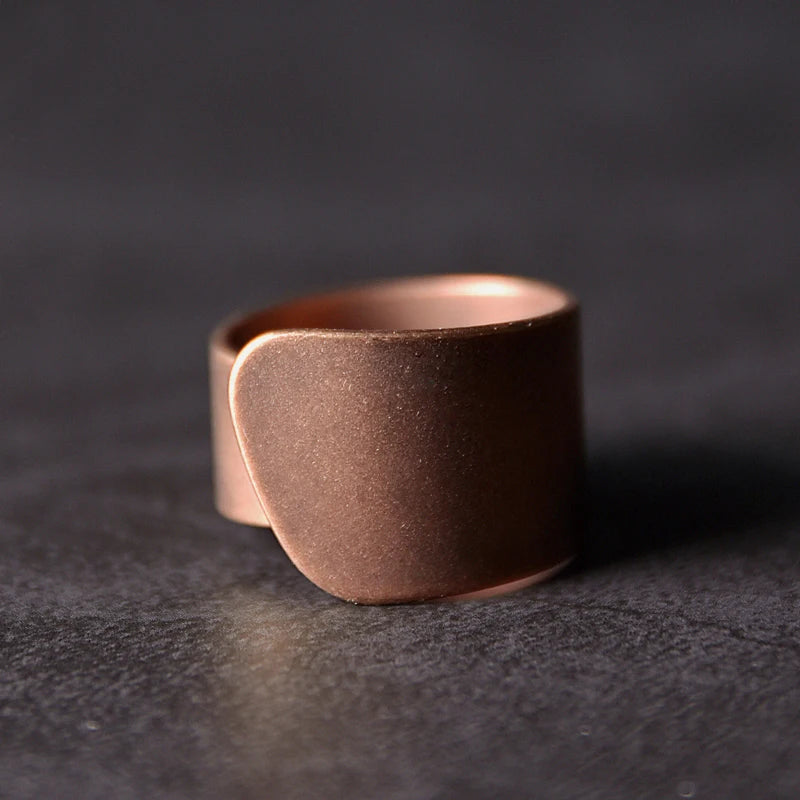 BESPOKE COPPER WIDE FLAIR SLEEK OR HAMMERED RING