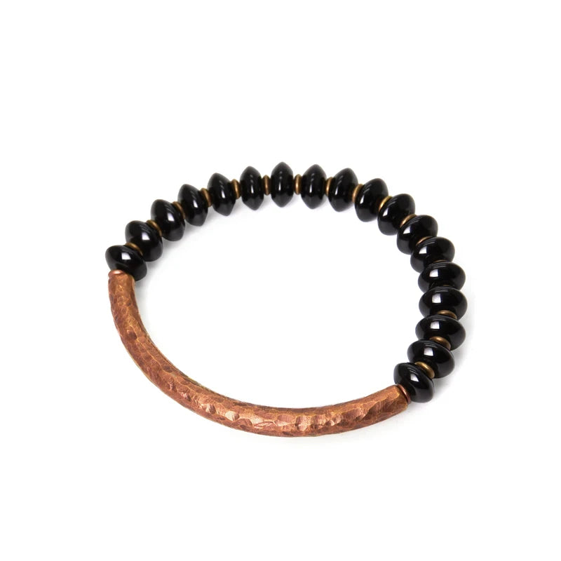 BESPOKE ONYX BEAD AND SOLID COPPER BRACELET