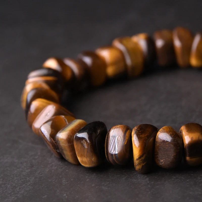 BESPOKE TIGER EYE AND COPPER BEAD SOLID COPPER BRACELET