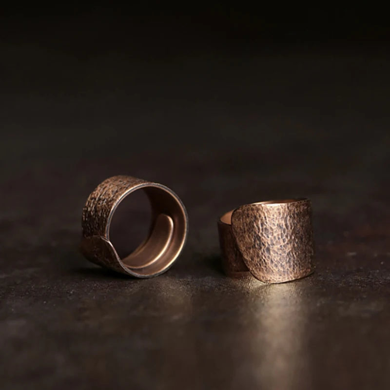 BESPOKE COPPER WIDE FLAIR SLEEK OR HAMMERED RING