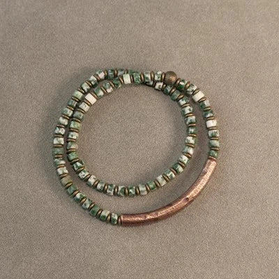 BEESPOKE PICTURE JASPER/TREE AGATE/SODALITE AND SOLID COPPER BRACELET