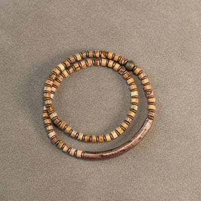 BEESPOKE PICTURE JASPER/TREE AGATE/SODALITE AND SOLID COPPER BRACELET