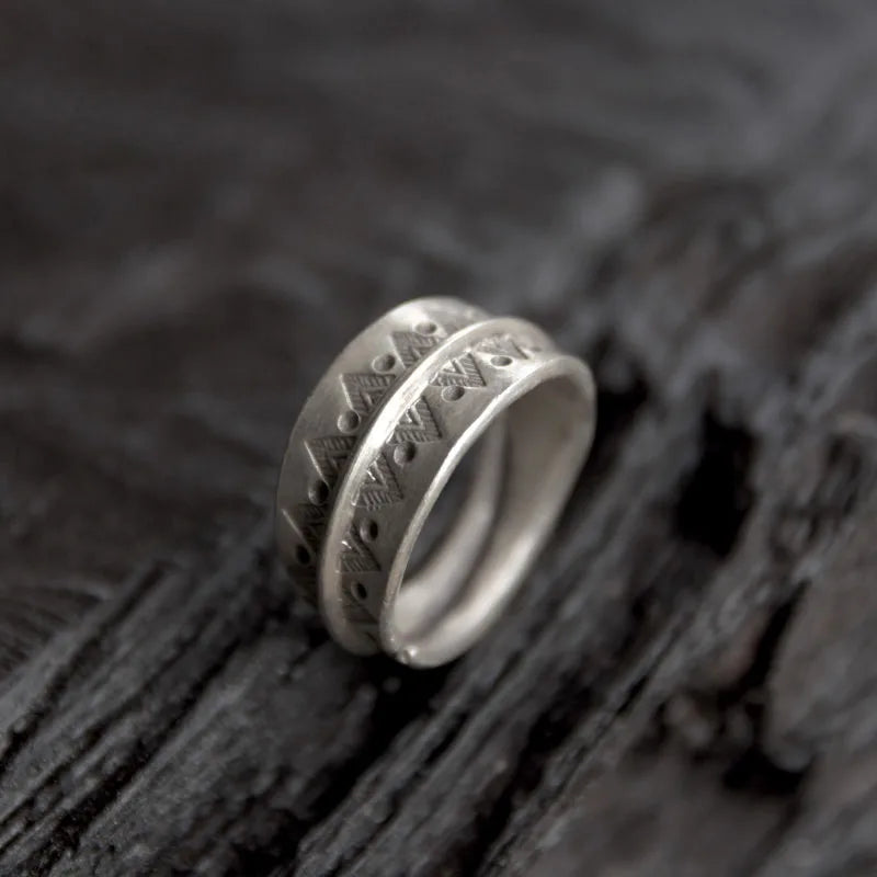 BESPOKE HANDFORGED STERLING SILVER BOHEMIAN STYLE RING