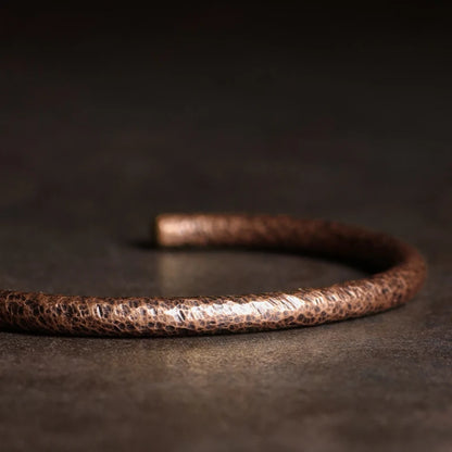 BESPOKE HAMMERED BANGLE AND WIDE HAMMERED RING SET