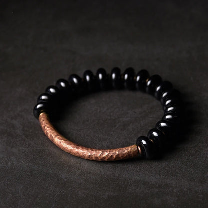 BESPOKE ONYX BEAD AND SOLID COPPER BRACELET