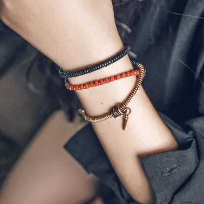 BESPOKE BOHEMIAN MULTI STONE AND COPPER BEADED BRACELET
